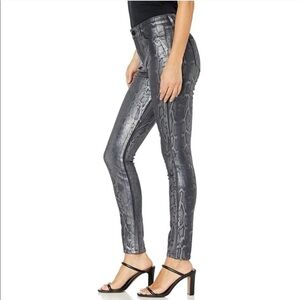 WILLIAM RAST sculpted high rise skinny snakeskin